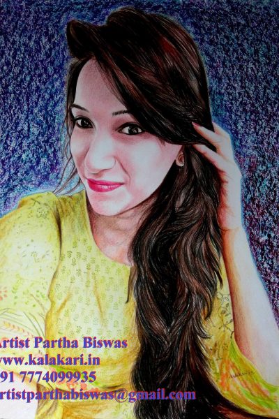 color pencil drawing. hand drawn pencil sketch from photo